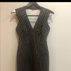 Herve Leger designer dress with gold/black detail